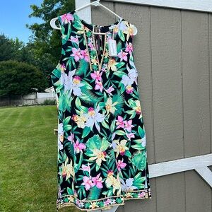 NWT Tommy Bahama Orchid Garden split neck Romper Size XL